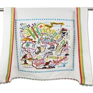 catstudio | Wisconsin Hand Embroidered Dish Towel